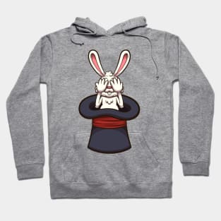 Hiding White Bunny In Magician Hat Hoodie